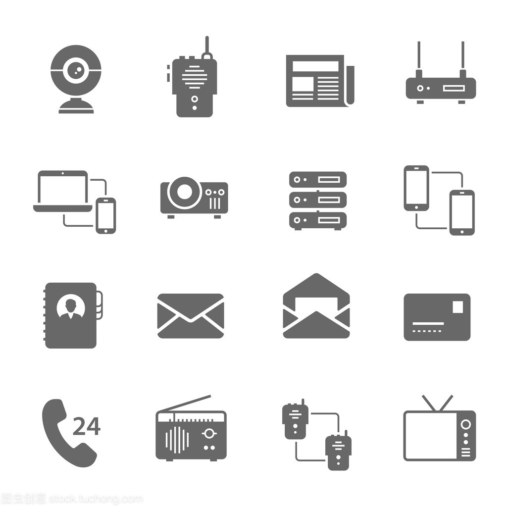 通讯设备图标集 连接世界的视觉语言